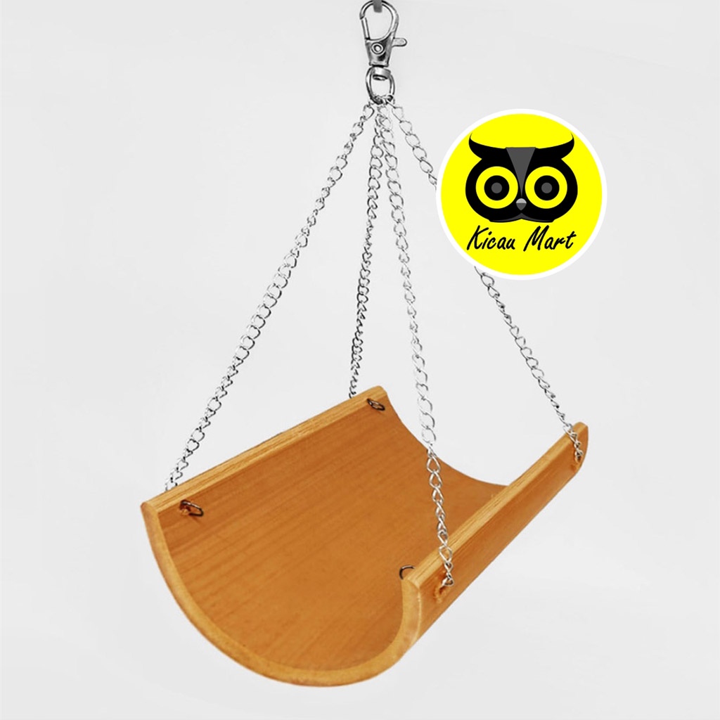 Ayunan Burung Lovebird Parkit Kenari Rantai Perahu Bambu Goyang Mainan Burung Hamster Sugar Glider Media Penurun Birahi Anti Stress Hewan