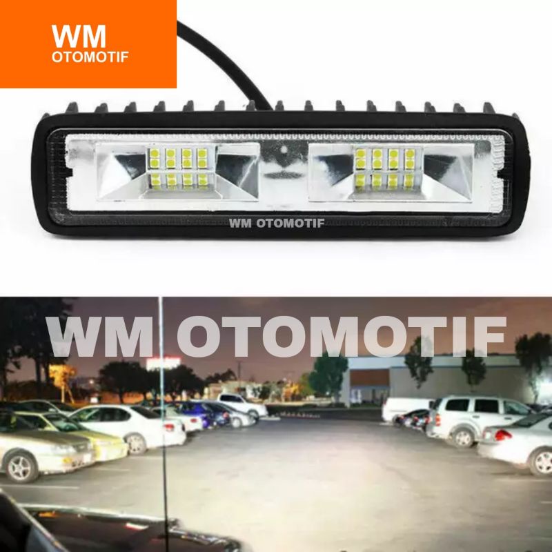 Lampu Tembak Sorot 24 Volt LED CWL 16 Mata BESI BAR CREE Truk Bus Canter Tronton Tractor Depan Utama Lurus Worklight Laser Offroad Truck Bis Fuso Bar Cree LightBar Work Light Motor Mobil Excavator Putih Waterproof Panjang Alluminium Pabrik Alat Berat