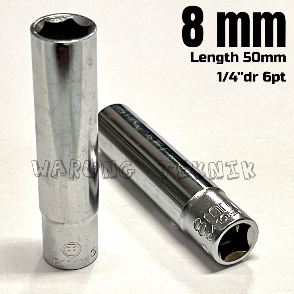 DEEP SOCKET 1/4&quot;DR 6PT KUNCI SOK PANJANG 1/4&quot; 1/4 INCH DR 6 PT