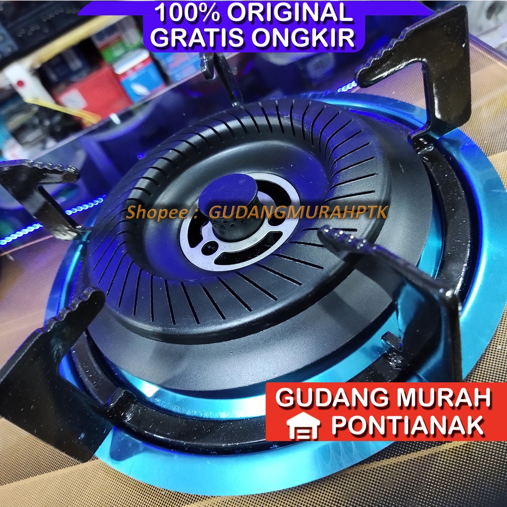 Kompor Gas Tanam OMICKO 3 tungku KT-013 KACA tempered glass  Mudah di bersih kan Bisa Di duduk kan di rak kompor atau di benam kan