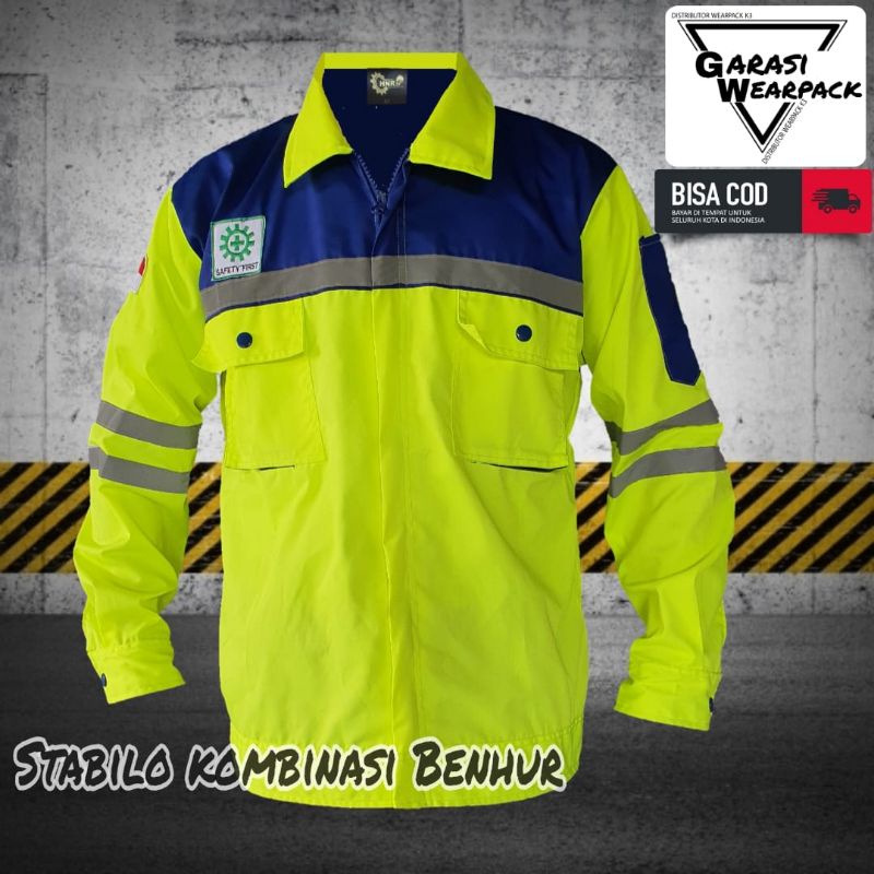 Baju Wearpack atasan/ seragam kerja/ APD / K3/  safety first/ stabilo benhur