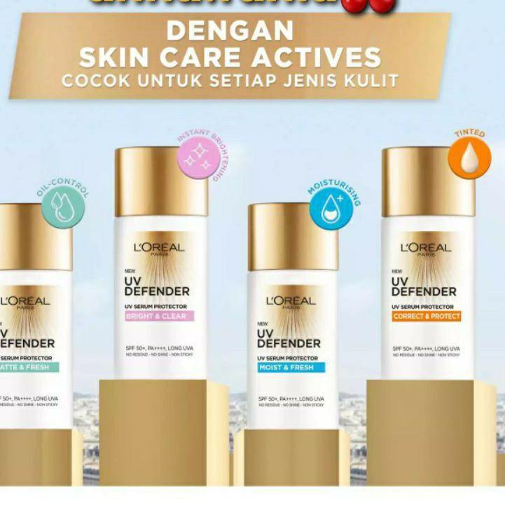 Dijual Murah C66 LOREAL PARIS UV Defender Matte & Fresh / Bright & Clear / Sunscreen L'oreal Paris 5