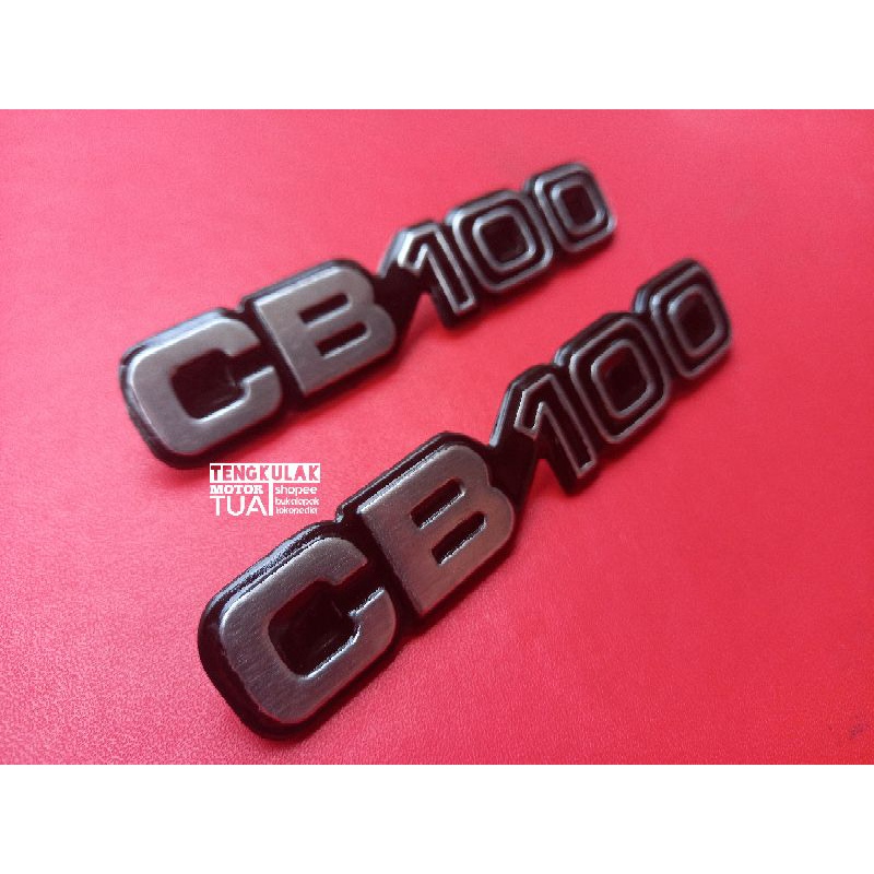 emblem tepong box bok aki side cover imitasi mirip ori original cb100 cb 100 k2 hitam