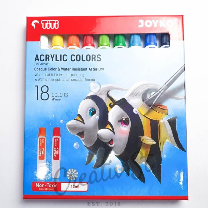 

[COD] Cat Acrylic Titi Joyko 18 Warna 12 Ml Akrilik PROMO Kode 294