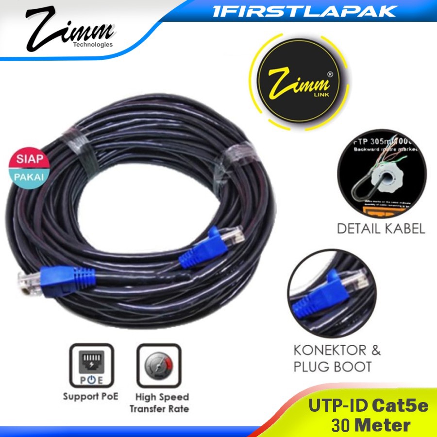 Jual Kabel Lan Utp Cat E Indoor Cca Zimmlink Siap Pakai Meter