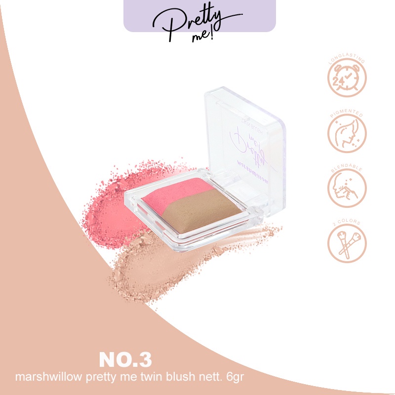 MARSHWILLOW EYESHADOW PRETTY ME SERIES ( EYESHADOW PALLETE / BLUSH ON TWIN )