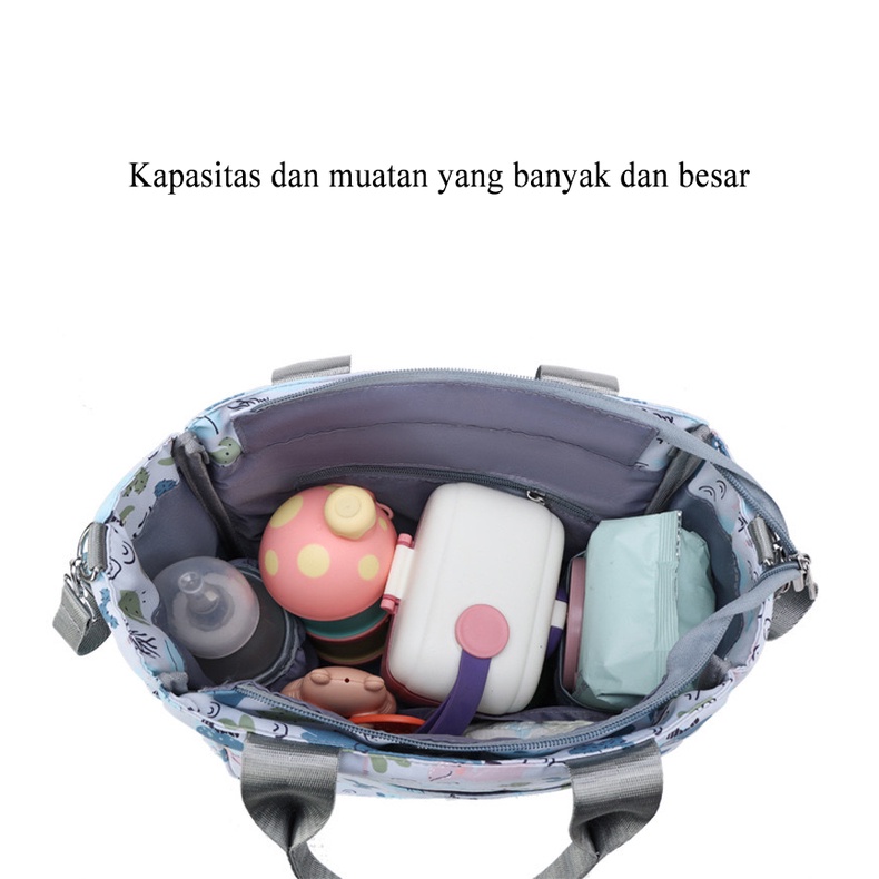 [1KG 3PCS] Babyland Tas Bayi Multifungsi Tempat tidur lipat Baby diapers bag Perawatan Perlengkapan Selempang Canvas Anti Air New