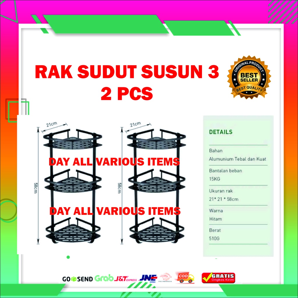 RAK SUDUT SUSUN 3 KAMAR MANDI || RAK SUDUT SERBAGUNA MULTIFUNGSI