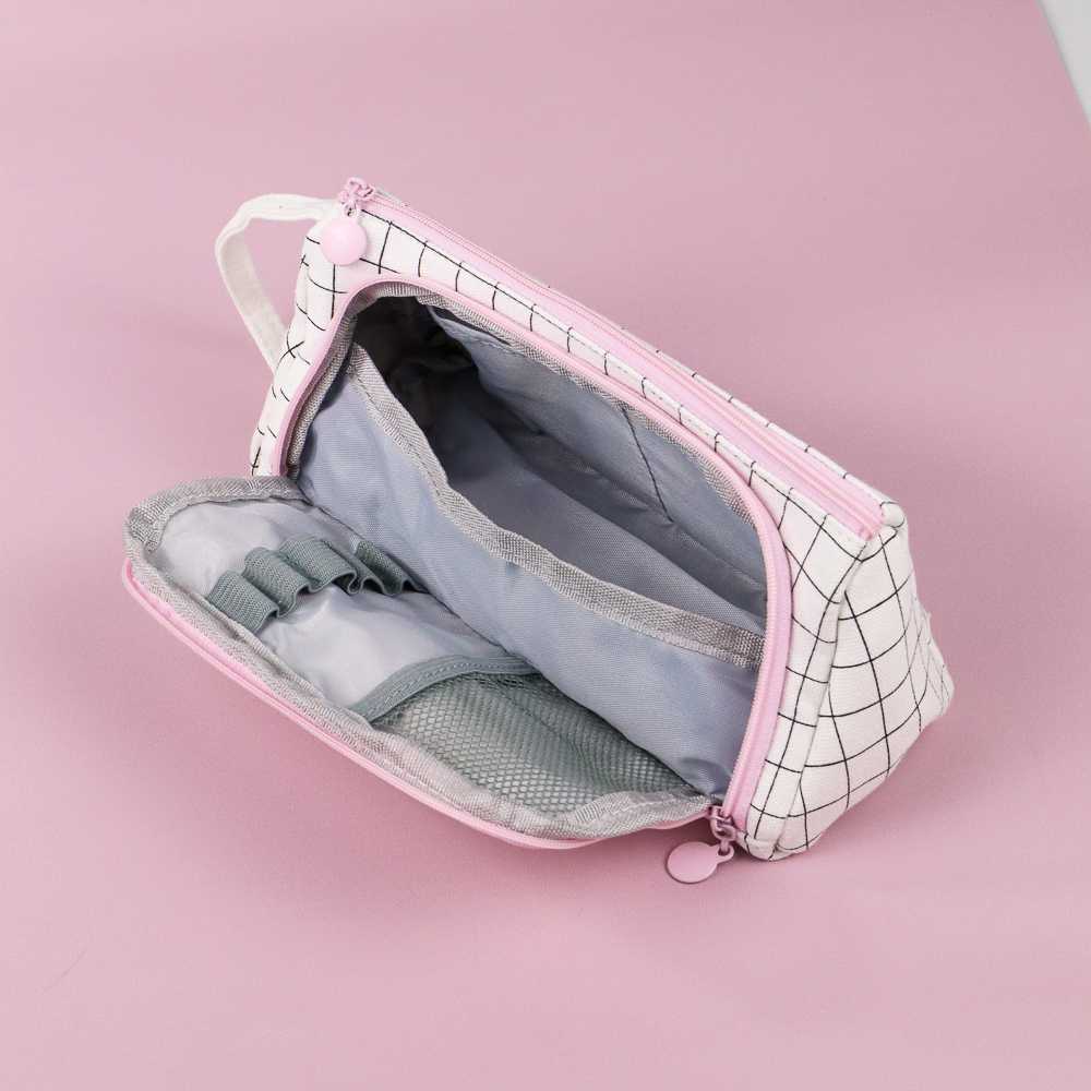 Tempat Pensil Large Capacity Motif Garis