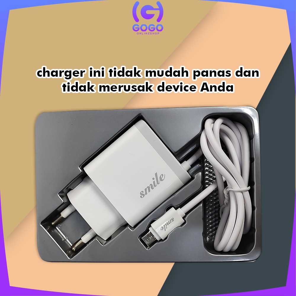 GOGO-C466 Charger Travel Adapter 2 Port USB Fast Charger Colokan USB Fast Charging / Dual USB Pengisi Daya Cepat