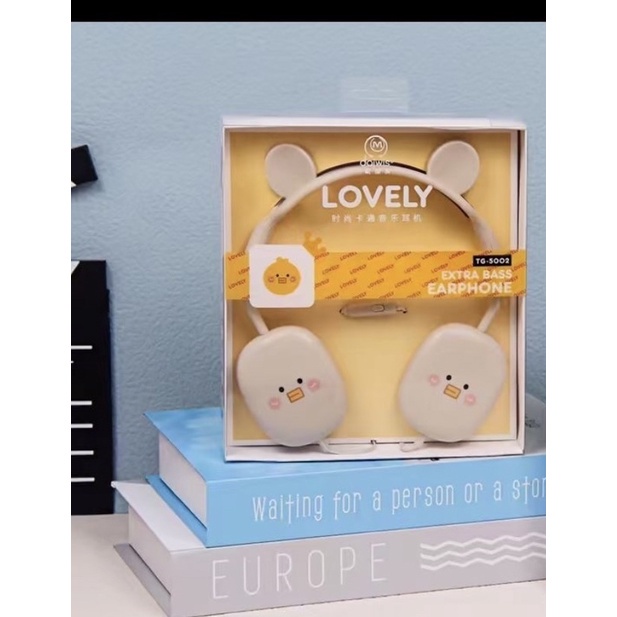 Headphone Headset Karakter Lovely Anak Pink Lucu Cat ear Cartoon Mic