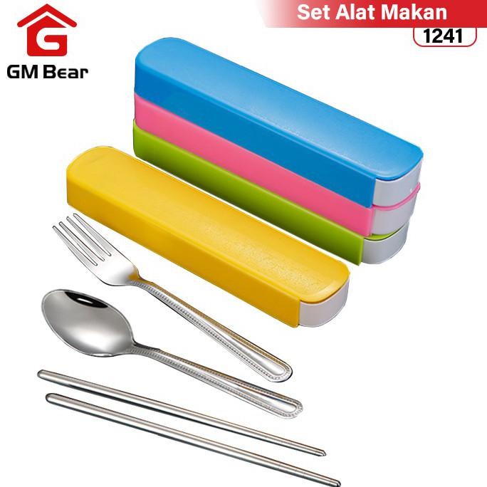 GM Bear Sendok Set Alat Makan 1241 - 3pcs Cutlery Food Set