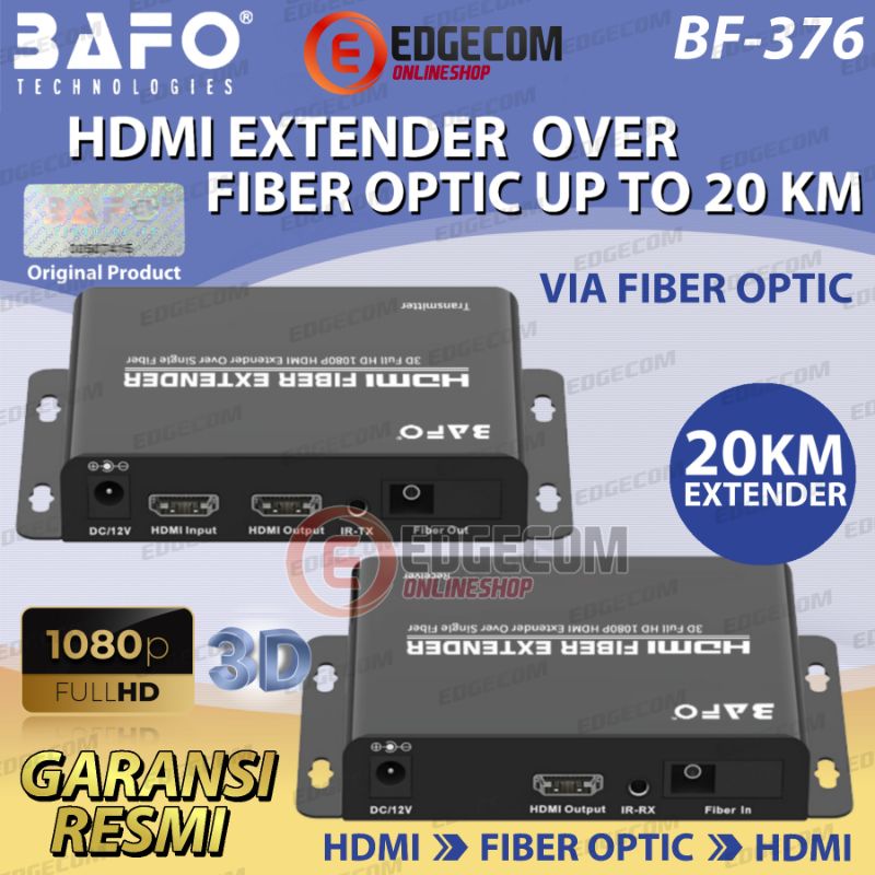BAFO HDMI Extender FO Fiber Optic Up to 20Km BF-376