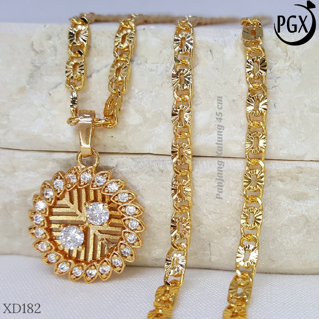 PGX Kalung Wanita Xuping Aksesoris Fashion Perhiasan Lapis Emas XD182