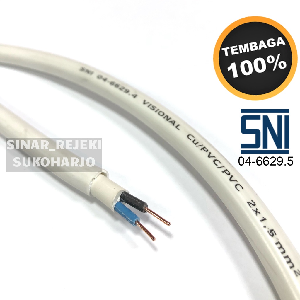 KABEL NYM SNI 2X1.5 Kabel Listrik ASLI TEMBAGA 2X1,5 - 2 X 1.5 1,5 MM - METERAN PER METER