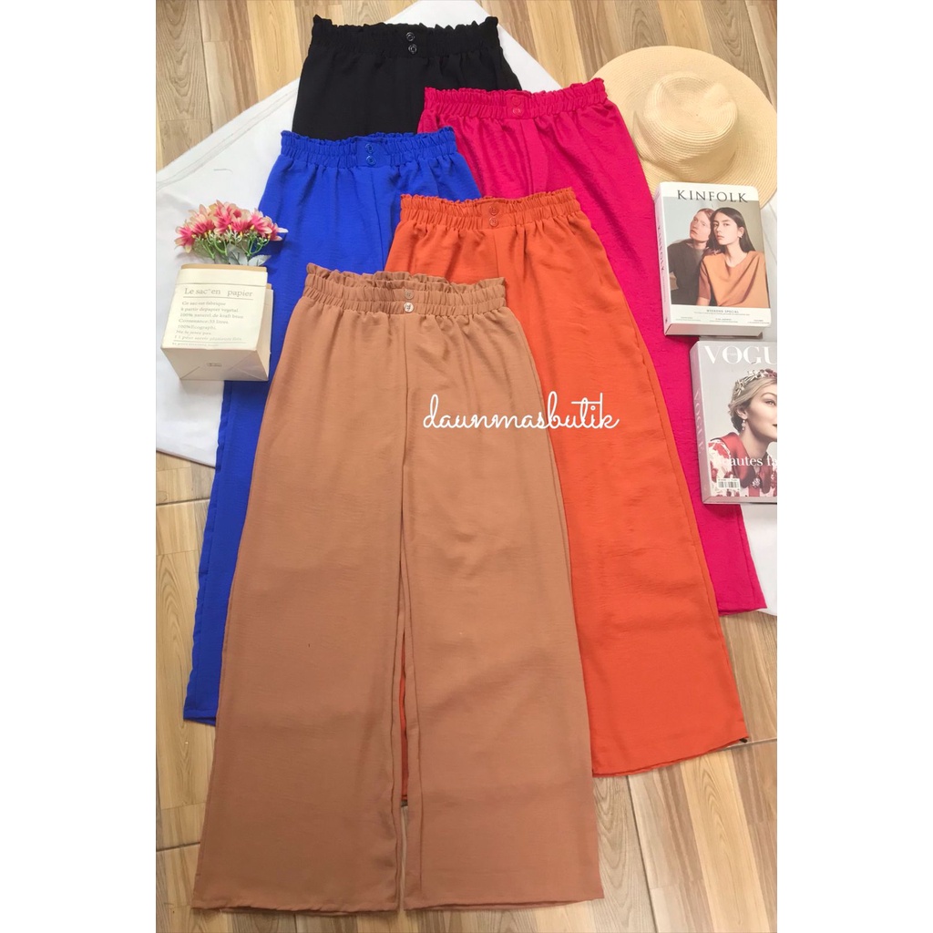 1KG MUAT 4PCS | KULOT CRINCLE KANCING DUA HITS OOTD ORIGINAL FASHION WANITA TERMURAH