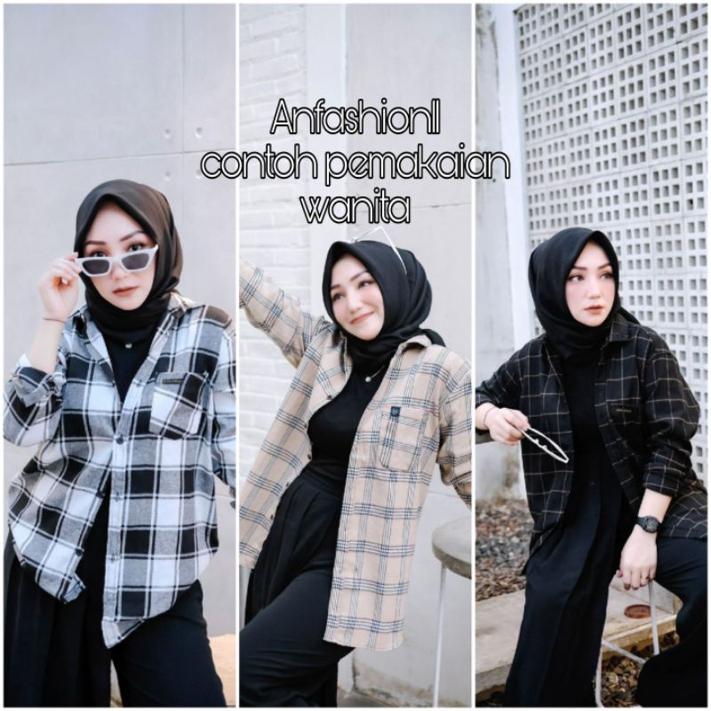 Kemeja Flanel Impor Pria Kualitas Premium Lengan Panjang Motif Kotak Kotak Unisex Hem Flannel Baju Flanel Pria Wanita