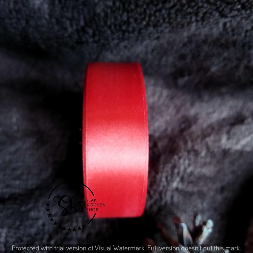 

New pita satin 2,5cm merah / pita natal