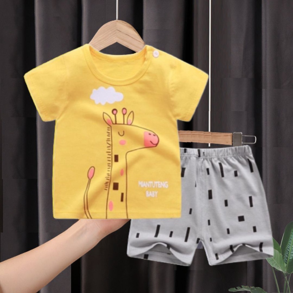 HappyOliver KIDS SUIT PENDEK Setelan Anak Bahan Kaos Lengan + Celana Berkualitas Import ebv cewek new1