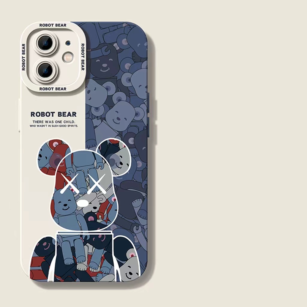 Ins Casing iPhone 14 14pro 14Plus 14prm 13 13pro 13prm 11 7Plus 8Plus Xr XS 12pro Max Motif Beruang Mekanik