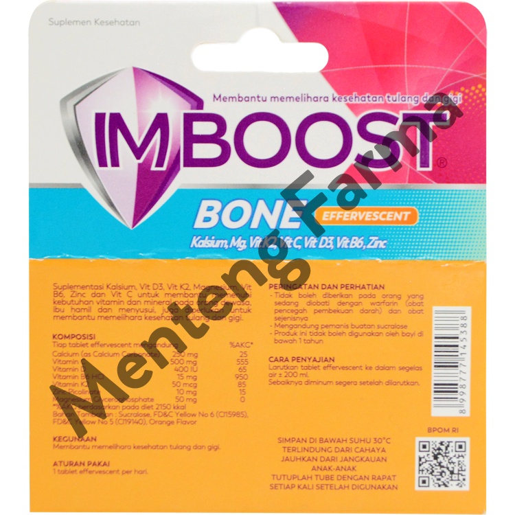 Imboost Bone Efferrvescent 8 Tablet - Suplemen Kesehatan Tulang dan Gigi