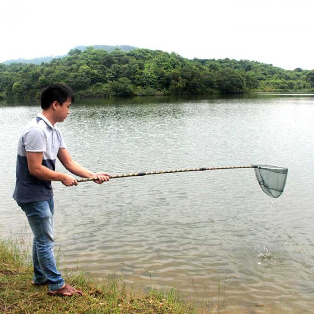 Gmarty Jaring Seser Pancing Ikan Triangle Shape with Rod 1.5M