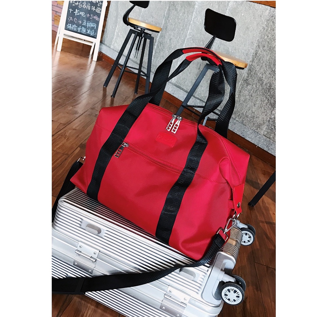 BJ62809 - BLACK/DARKBLUE/RED - TAS TRAVEL GYM DUFFEL SLEMPANG WANITA FASHION KOREA CHINA IMPORT MODIS ELEGAN TERMURAH TERLARIS TERBARU BAGSTORE JAKARTA TAS BATAM ZC2809