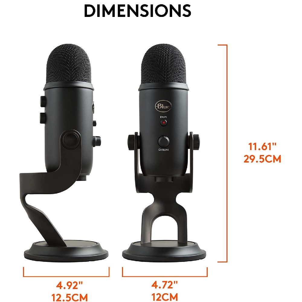 AKN88 - BLUE YETI Microphone - LOGITECH for Creations Version - Black