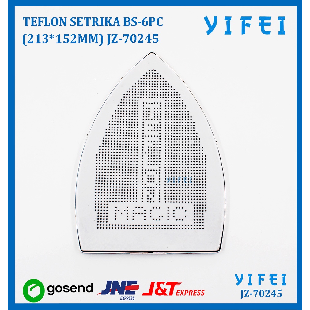 TEFLON SETRIKA UAP PENCET TEKAN BS-6PC(JZ)(213*152MM) YIFEI-70245