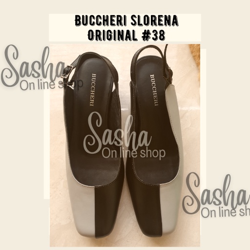 Buccheri Sepatu Wanita Tipe Slorena Size 38 Original warna abu kombinasi hitam