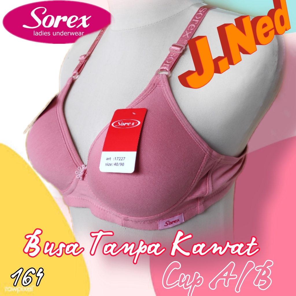 J164 Sorex Soft &amp; Comfort Bra Busa Tanpa Kawat Cup B Dua Pengait Size 34 36 38 40