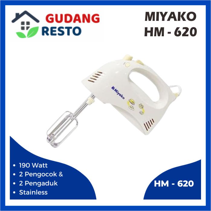 Miyako Hand Mixer HM620 / Handmixer HM-620 / han mikser HM 620 MIXER TANGAN GENGGAM ORIGINAL GARANSI