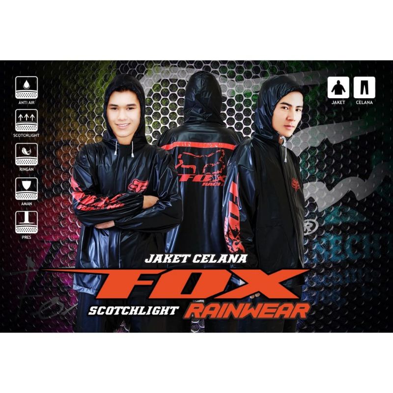 Jas Hujan Jaket Celana Fox Schoctlight