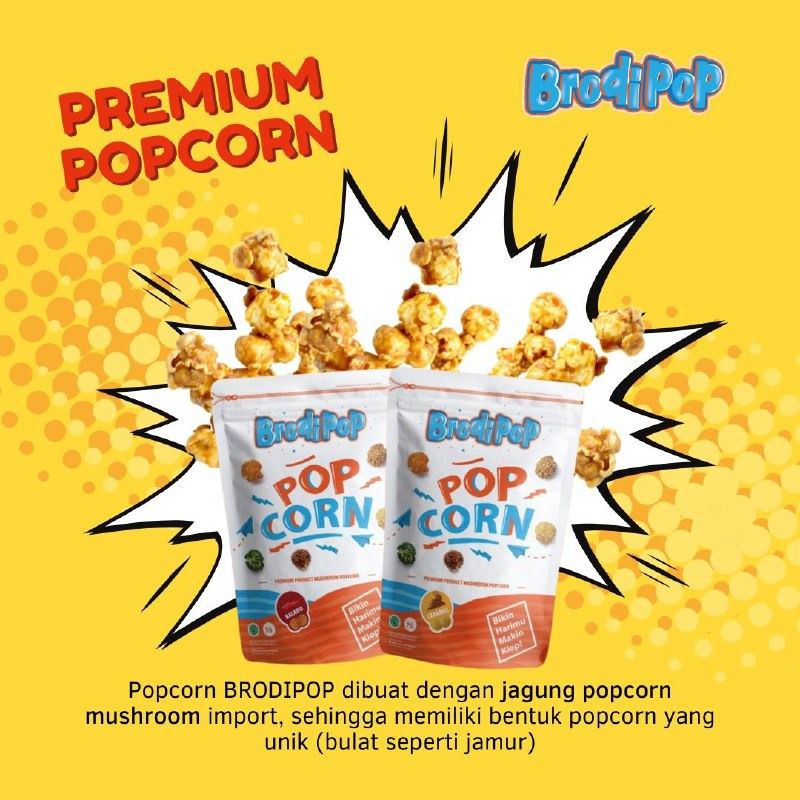 

premium popcorn brodipop 70gr cemilam rendah kalori