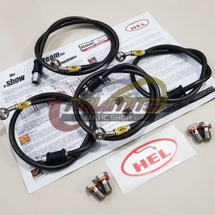 Selang Rem Racing HEL Carbon Depan Belakang Honda Forza 250