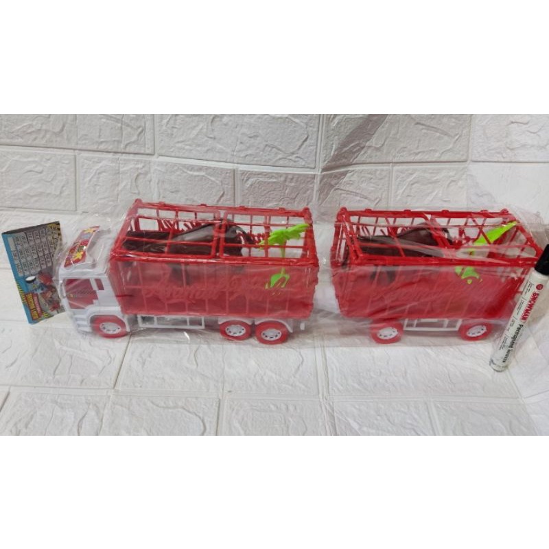 MAINAN TRUK GANDENG MUATAN HEWAN / MAINAN VIRAL