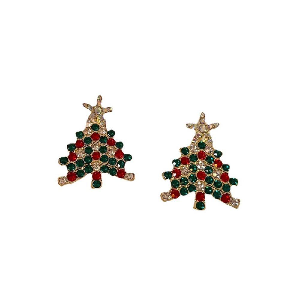 Mxbeauty Anting Pohon Natal Kepribadian Elegan Hadiah Natal Sederhana Anting Menjuntai Anting Gaya Korea Anting Drop Earrings Zircon Untuk Wanita Women Stud Earrings