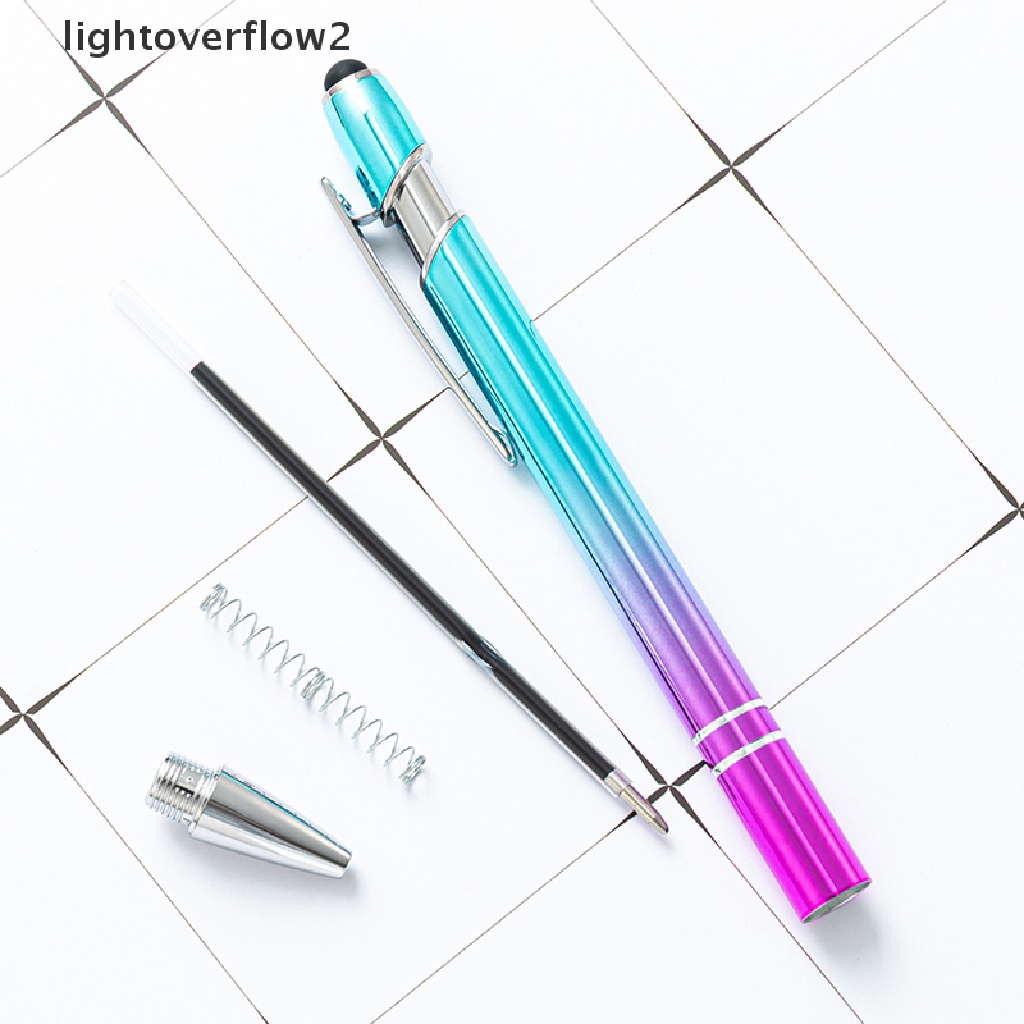 (lightoverflow2) 1pc Bolpen Metal Multi Warna Kualitas Tinggi Untuk Stationery Sekolah / Kantor