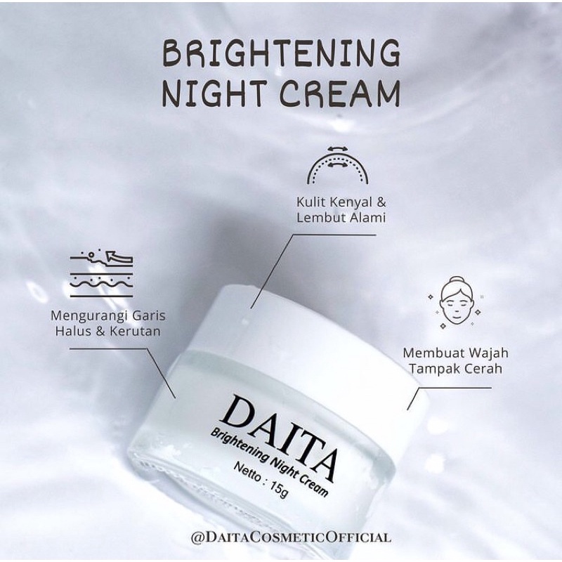 Daita Brightening Series - Facial Foam / Day Cream / Night Cream - Sabun &amp; Krim Pencerah Wajah