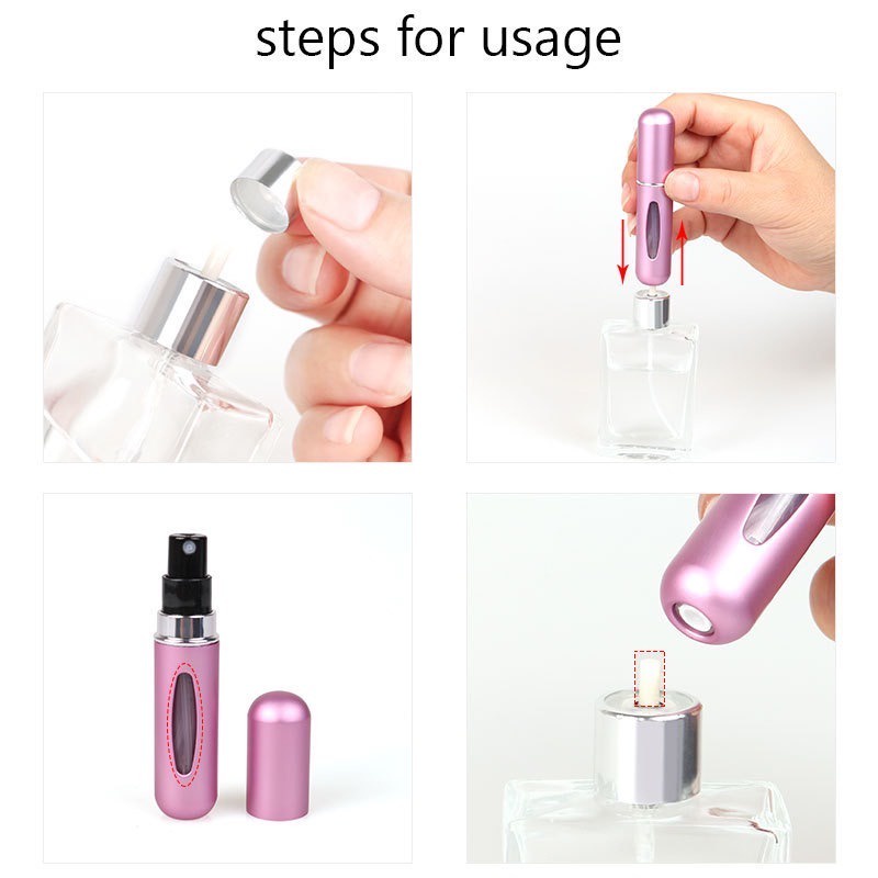 Botol Parfum Mini Travel 5ML Atomizer Bottle Spray Aluminium isi ulang kapsul lipstik semprot refill