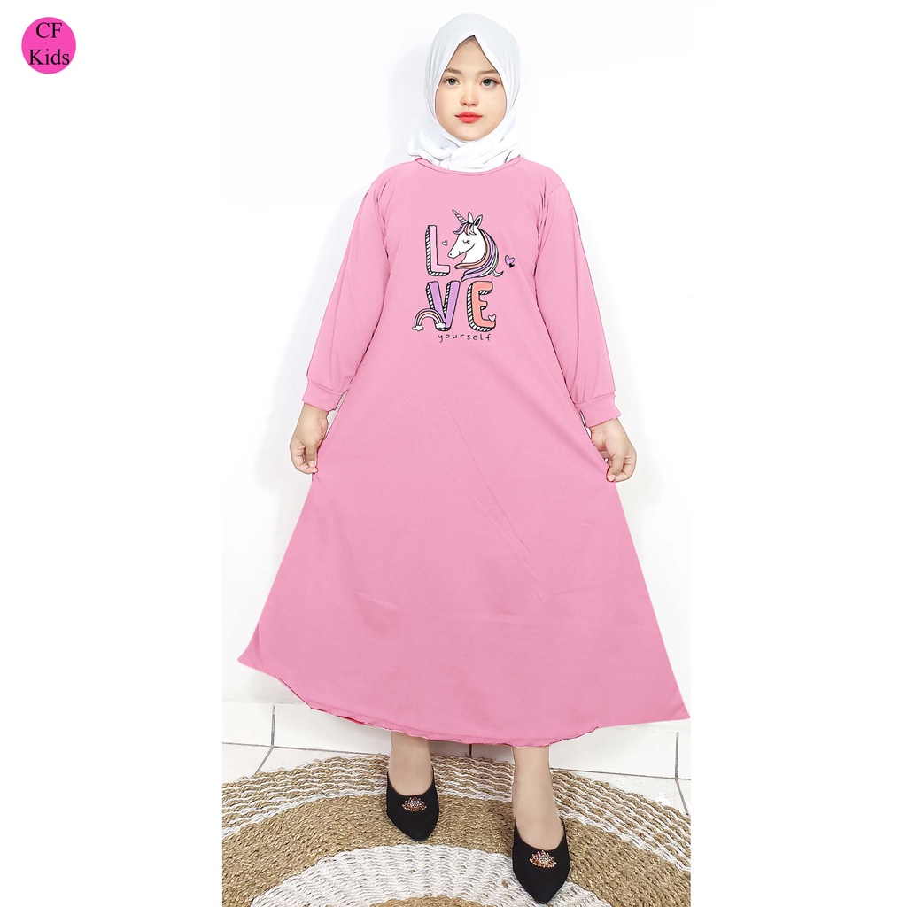 Gamis Anak Perempuan DTF Unicorn Love Yourself CKids