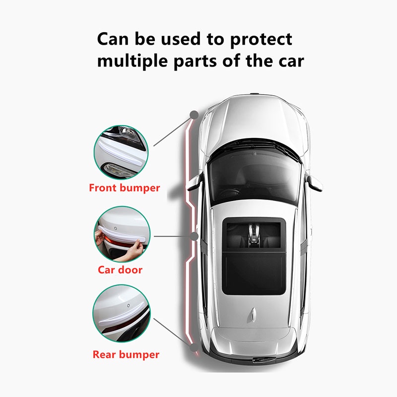 2pcs Pelindung Bamper Mobil Carbon / Pelindung Bumper Depan / Pelindung Bumper Belakang