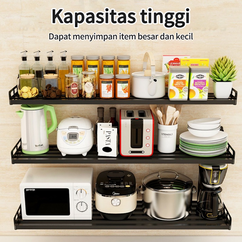 Rak Microwave Rak Dapur Dinding Rak Bumbu Gantung yang Oven Rak Kitchen Rack Tempat