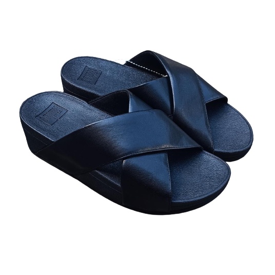 Sandal Fitflop Ringer Cross Slide / Sandal Wanita / Fitflop Slide / Ringer Slide