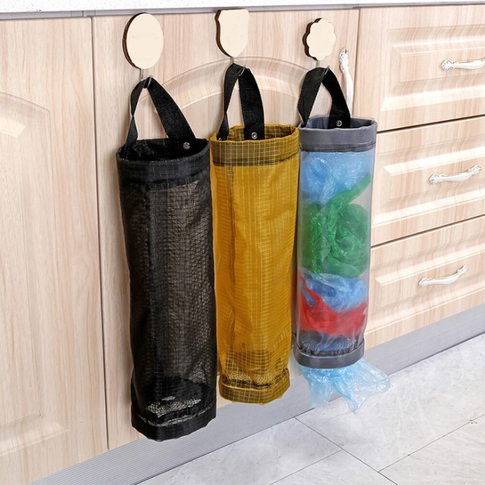 Storage bag kantong plastik Tas gantung plastik sampah dinding  Bag holder wall mount storage Serbaguna