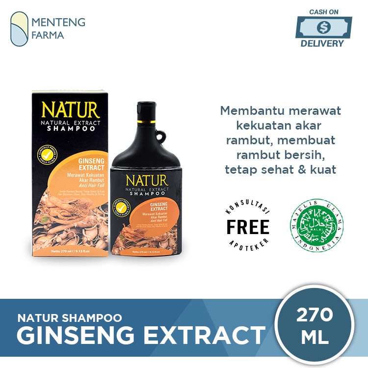 Natur Shampoo Gingseng Extract 270 ML - Perawatan Rambut Rontok