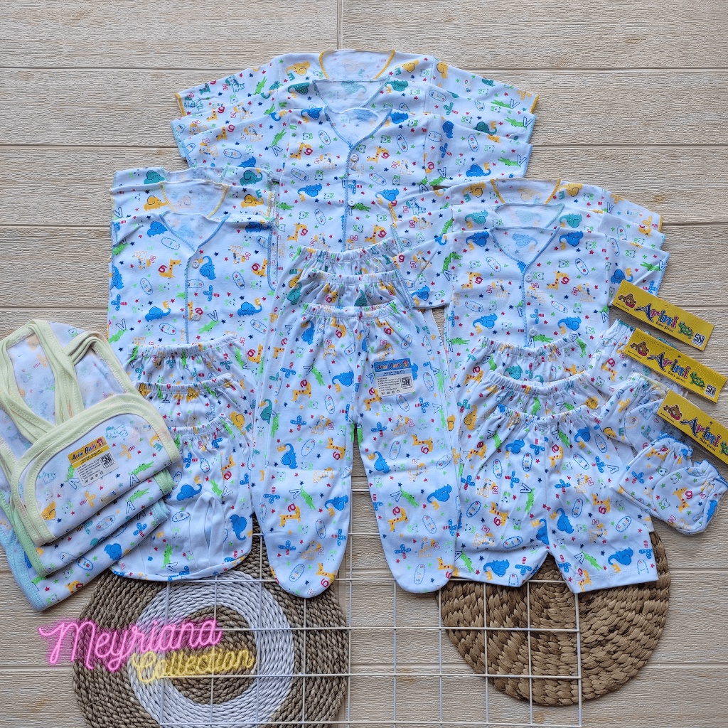 33 PCS Perlengkapan Bayi Baru Lahir Paket Newborn Laki Perempuan Celana Baju Bayi Popok Sarung tangan Kaki Seri Jungle Meyriana Collection