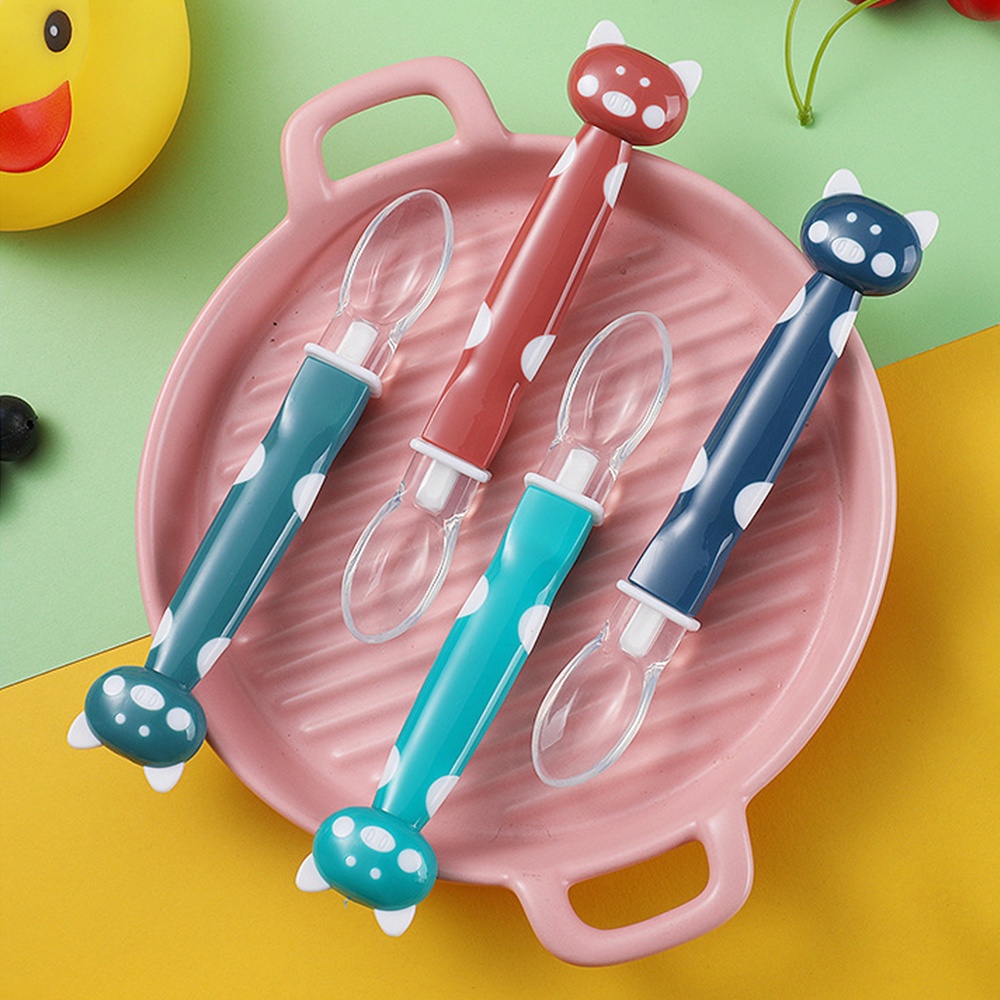 BAYI SILICONE TAHAN PANAS - SENDOK BAYI KARTUN LUCU BABY SAFETY SPOON B258