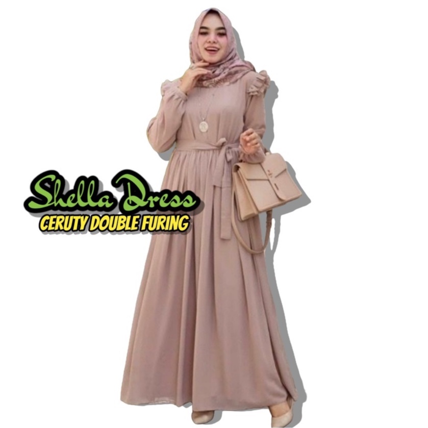 BAJU WANITA GAMIS CERUTY BABYDOLL SHEILLA MAXY DRESS WANITA REMAJA POLOS IMPORT TERBARU 2021