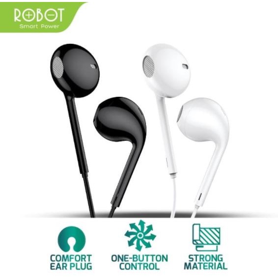 Robot Earphone RE10 / RE 10 / RE-10 Headset Bass Android iPhone Original